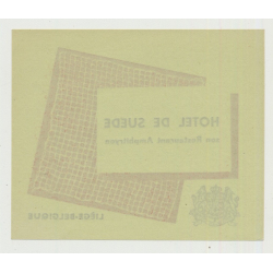 Hotel De Suede - Liège / Belgium (Vintage Luggage Label)