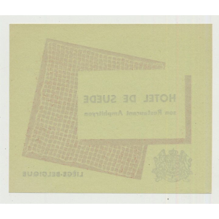 Hotel De Suede - Liège / Belgium (Vintage Luggage Label)