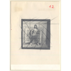 Blonde Semi Nude Undressing Herself*1 (Vintage Contact Sheet Photo 1970s/1980s)