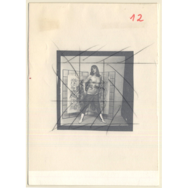 Blonde Semi Nude Undressing Herself*1 (Vintage Contact Sheet Photo 1970s/1980s)