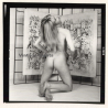 Blonde Semi Nude Undressing Herself*4 (Vintage Contact Sheet Photo 1970s/1980s)