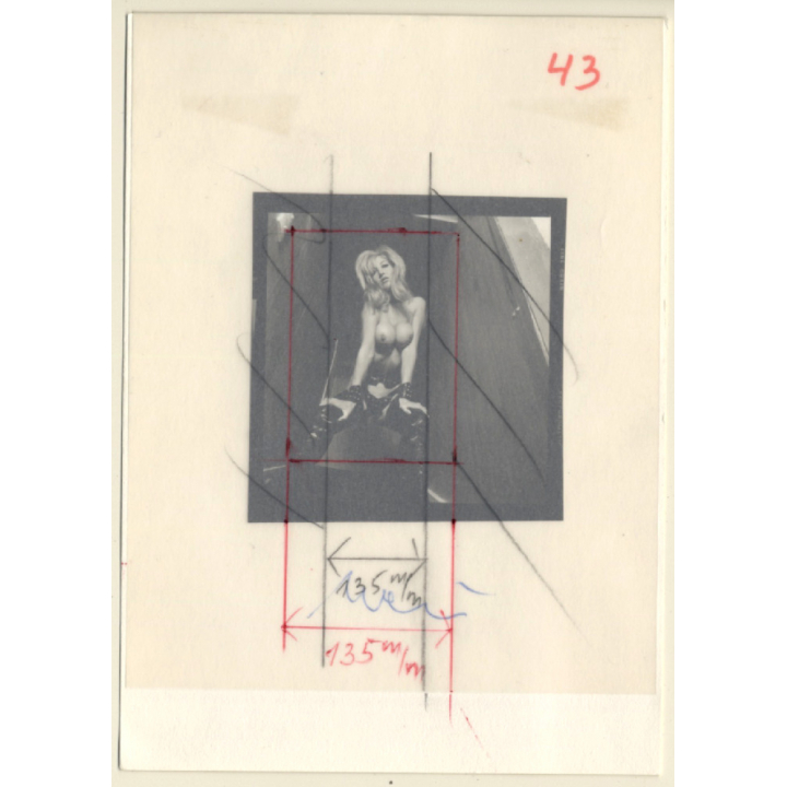 Lascivious Busty Blonde In Lacquer Boots (Vintage Contact Sheet Photo 1970s/1980s)