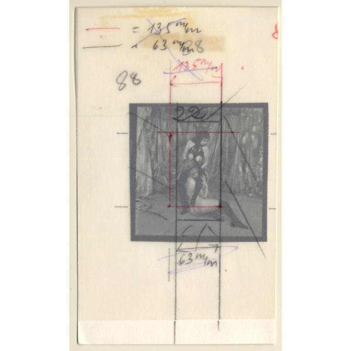 2 Semi Nude Females In Catfight / Lacquer - Scissors (Vintage Contact Sheet Photo 1970s/1980s)