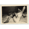 Darkhaired Beauty Shows Armpit / Lingerie - Suspenders (Vintage Photo B/W 50s)