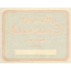Madras / India: Hotel Connemara (Vintage Luggage Label)