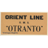 R.M.S. 'Otranto' Orient Shipping Line (Vintage Luggage Label ~1930s/1940s)