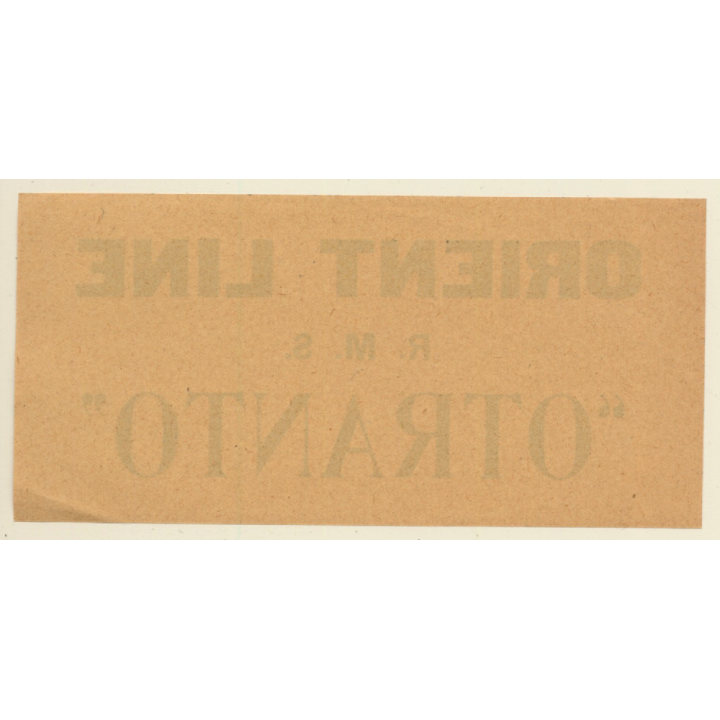 R.M.S. 'Otranto' Orient Shipping Line (Vintage Luggage Label ~1930s/1940s)