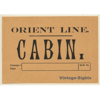 Orient Line Cabin / Oriental Steam Navigation Company (Vintage Luggage Label ~1930s/1940s)