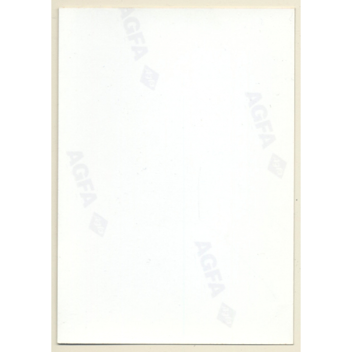 Busty Blonde Semi Nude Sitting On Edge Of Bed / Nylons (Vintage Photo ~1990s)