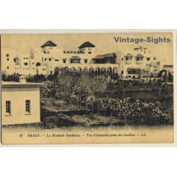 Rabat / Morocco: La Nouvelle Résidence (Vintage PC ~1930s)