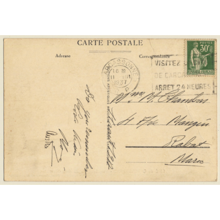 Cité De Carcassonne: Vue Générale Du Nord-Ouest (Vintage PC 1937)