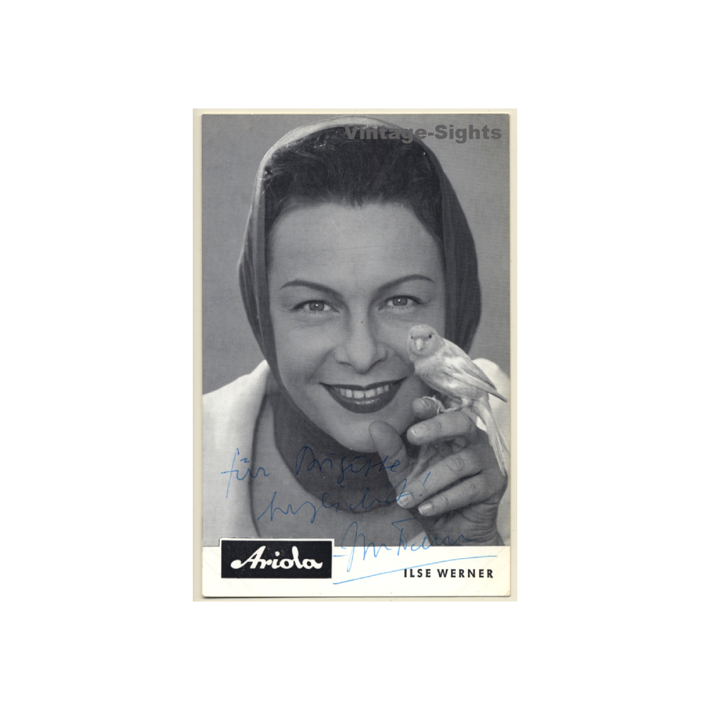 Ilse Werner Autogramm / Autograph (Vintage Signed Ariola PC 1950s)