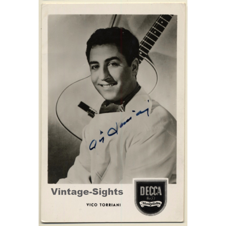 Vico Torriani Autogramm / Autograph (Vintage Signed Decca RPPC 1950s)