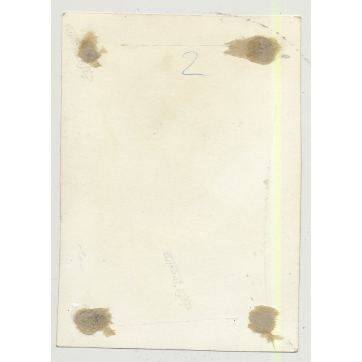 Geeky Tall Smoking Model In Lingerie / Big Smile (Vintage Photo B/W ~ 40s/50s)