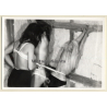Darkhaired Mistress Tying 2 Semi Nude Maids / Bondage - BDSM (Vintage Photo B/W 1964)
