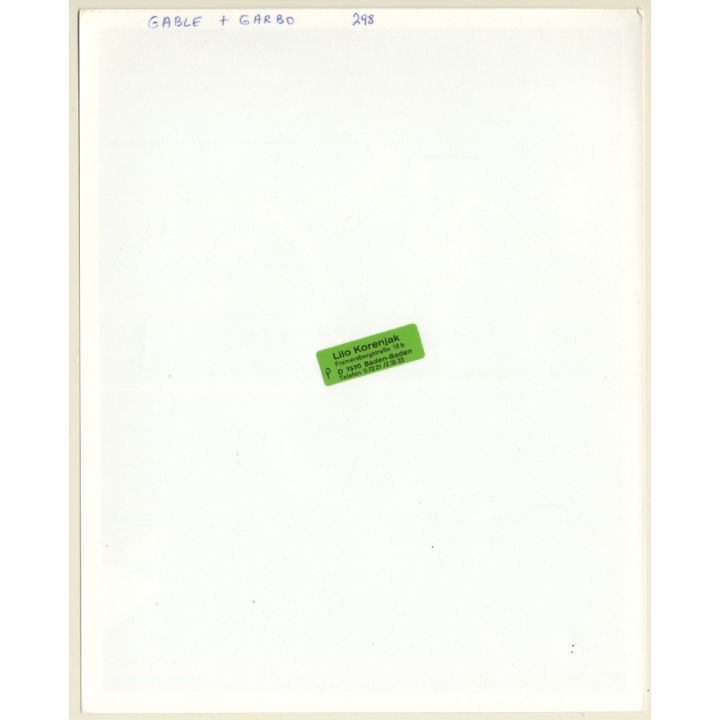 Greta Garbo & Clark Gable In 'Her Fall And Rise' (Vintage Press Photo 1970s/1980s)