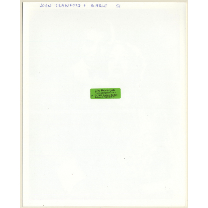 Joan Crawford & Clark Gable In 'Chained' (Vintage Press Photo 1970s/1980s)