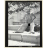 Pretty Indian Nude With Headdress & Scarf *16 (Vintage Contact Sheet Photo 1970s)