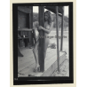 Nude Blonde Cowgirl On Porch Of Saloon*1 / Legs (Vintage Contact Sheet Photo 1970s)