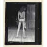 Nude Blonde Cowgirl On Porch Of Saloon*2 / Butt - Revolver (Vintage Contact Sheet Photo 1970s)