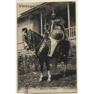 Djibouti: Guerrier Abyssin / Warrior On Horse (Vintage PC 1920s)