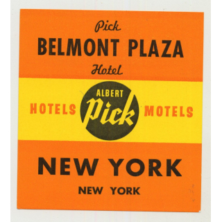 Belmont Plaza Hotel - New York / USA (Vintage Luggage Label)