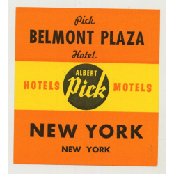 Belmont Plaza Hotel - New York / USA (Vintage Luggage Label)