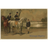 H.Lüders: Upper Society On Horses (Vintage Artist PC ~1900s)
