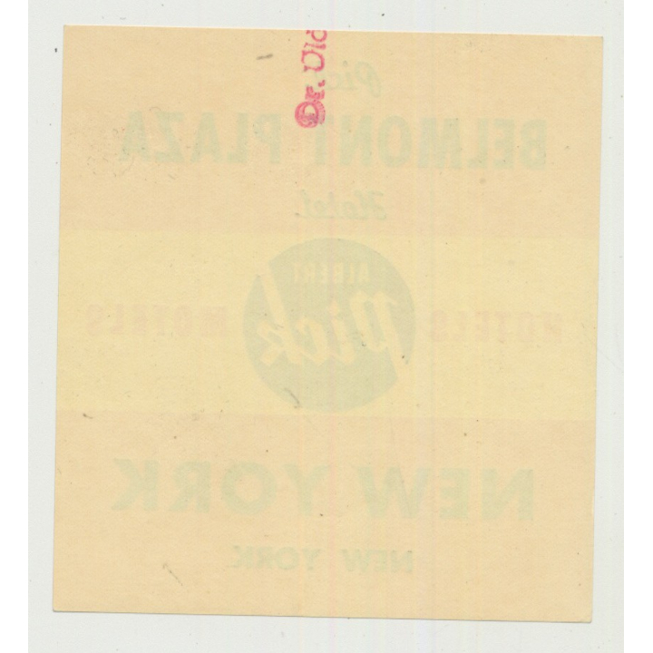 Belmont Plaza Hotel - New York / USA (Vintage Luggage Label)