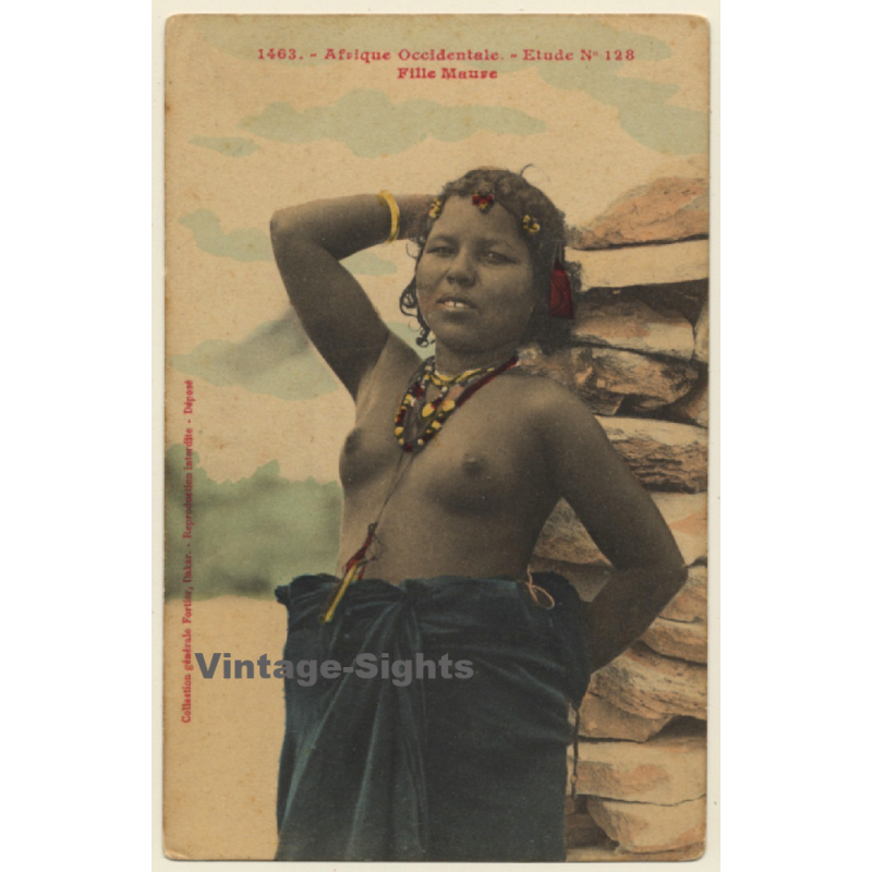 Afrique Occidentale: Fille Maure/ Young Moorish Woman - Ethnic (Vintage PC ~1910s/1920s)