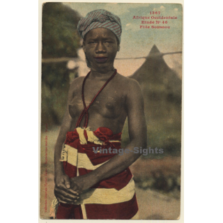 Afrique Occidentale: Fille Soussou / Risqué - Ethnic (Vintage PC ~1910s/1920s)