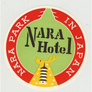 Nara Hotel - Nara Park / Japan (Vintage Luggage Label)