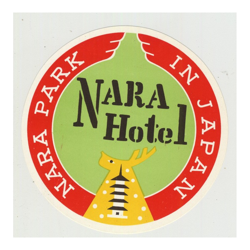 Nara Hotel - Nara Park / Japan (Vintage Luggage Label)