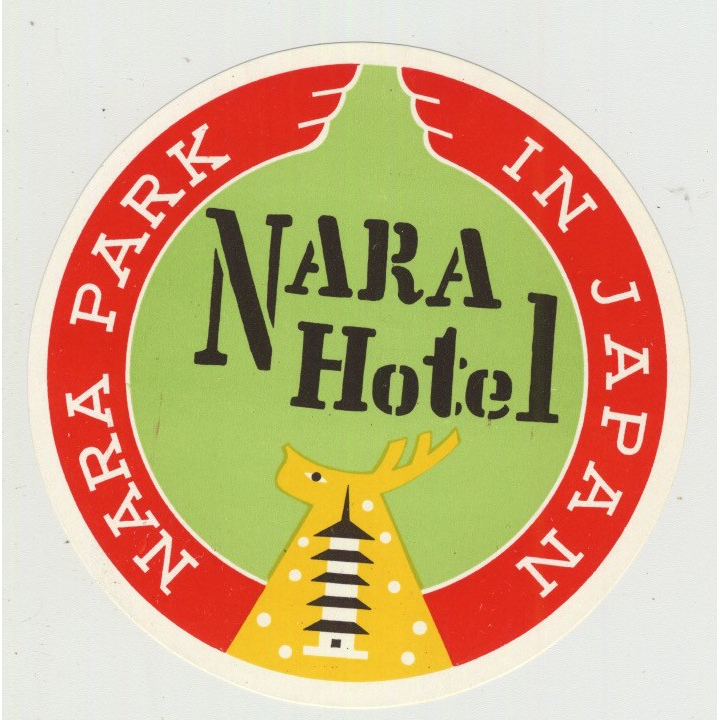 Nara Hotel - Nara Park / Japan (Vintage Luggage Label)