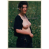 Natural Darkhaired Female Flashing Boobs Outdoors (Vintage Photo ~1990s)