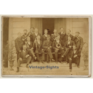 Desgranges / Voiron: Unidentified Group Of Musicians (Vintage Cabinet Card ~1870s)
