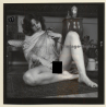 Beautiful Semi Nude With Fancy Top*6 / Dreamy (Vintage Contact Sheet Photo 1970s)