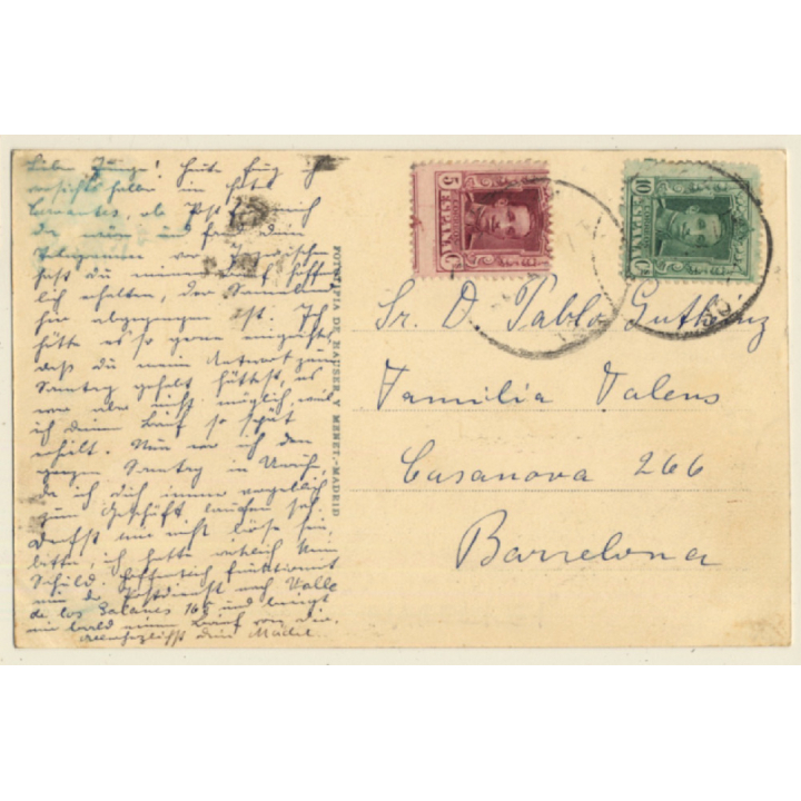 Malaga: Port & Castle / S.S: Suarez N°1 (Vintage PC 1920s)