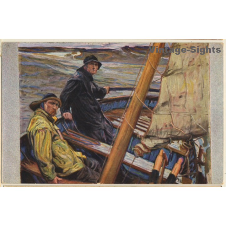 Carlos Grethe: Im Boot - Serie 12/168 / Sailing Ship (Vintage PC 1915)