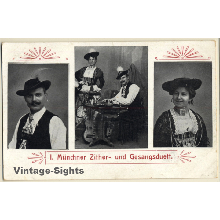 I. Münchner Zither- Und Gesangsduett / Instruments (Vintage PC 1910s)