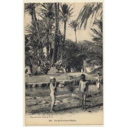 Maghreb: Au Bord D'Une Séguia / Native Kids - Ethnic (Vintage PC ~1910s/1920s)
