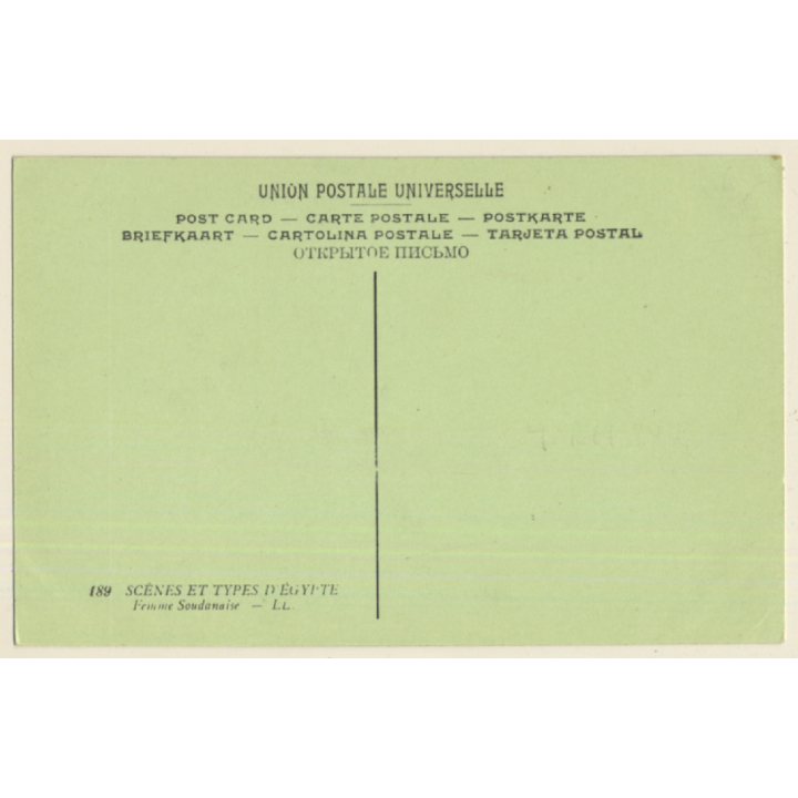 Egypt: Soudanese Woman / Tribal Scars - Braids - Ethnic (Vintage PC ~1910s/1920s)