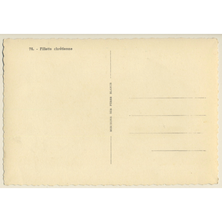 Mission De Pères Blancs: Fillette Crétienne / Cross - Ethnic (Vintage PC ~1950s)