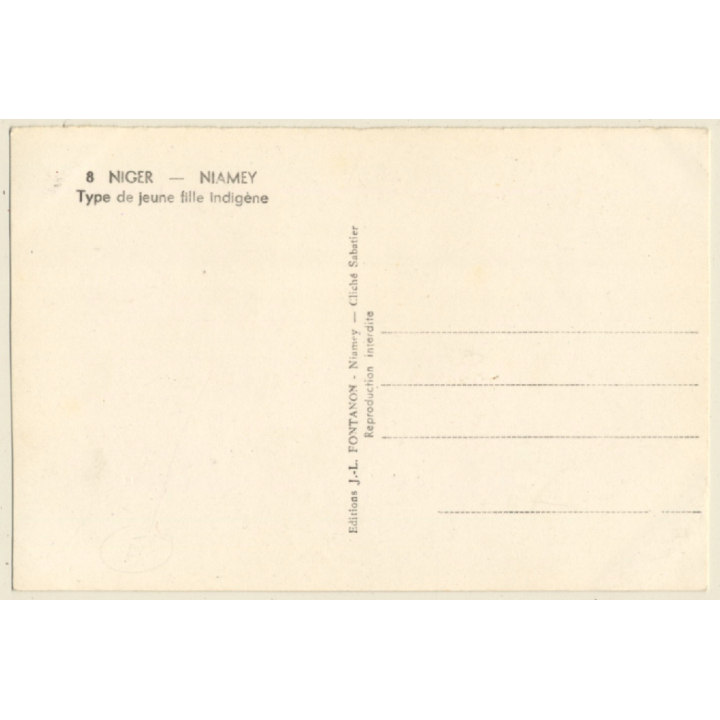 Niamey / Niger: Type De Jeune Fille Indigène / Hairstyle - Ethnic (Vintage RPPC ~1940s/1950s)