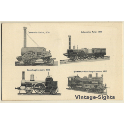 Berlin: Kgl.Verkehrs & Baumuseum / Frühe Lokomotiven (Vintage PC ~1910s)