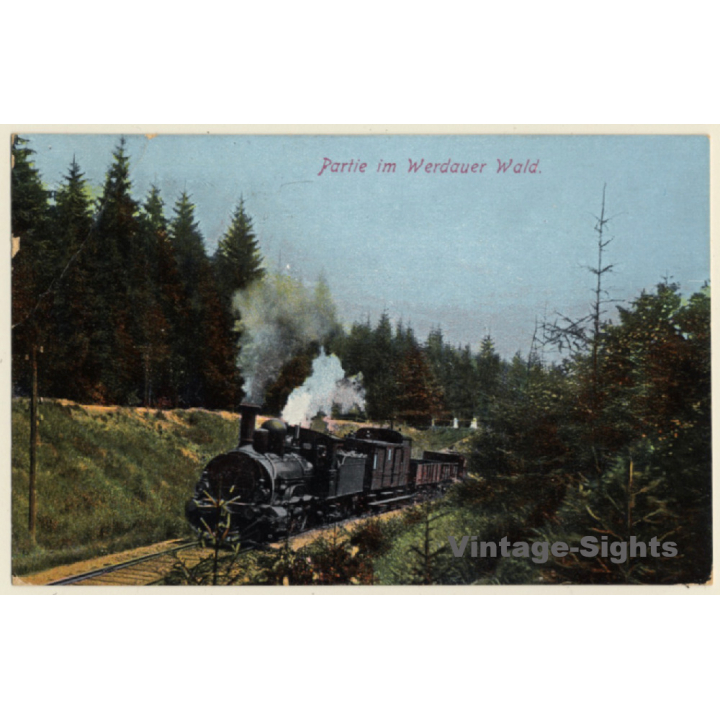 Partie Im Werdauer Wald / Eisenbahn - Locomotive (Vintage PC 1915)