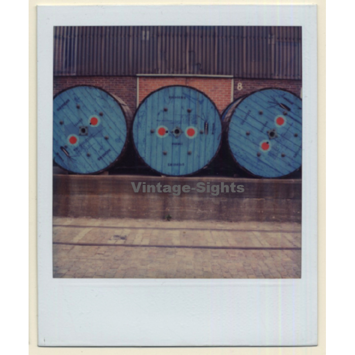 Photo Art: Cable Reel Still Life (Vintage Polaroid SX-70 1980s)