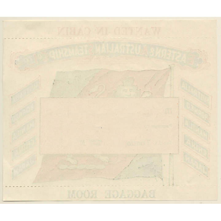Eastern & Australian Steamship Co Ltd. S.S. Tanda (Vintage Cabin Luggage Label)