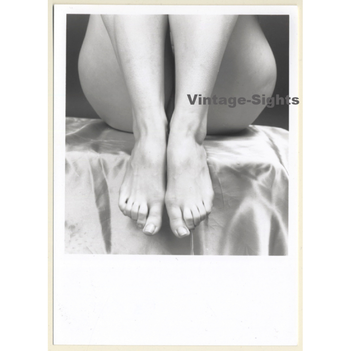 Artistic Nude Study: Close-up Of Nude Woman' Toes (Vintage Photo France B/W ~1980s)