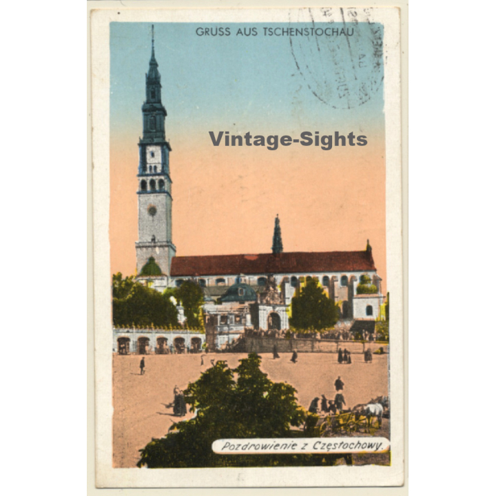 Tschentstochau / Schlesien: Breslau Kreuzburg Kattowitz Bahnpost (Vintage PC 1946)